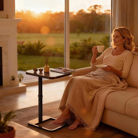 Kitstorack espresso finish adds a refined look to rooms.