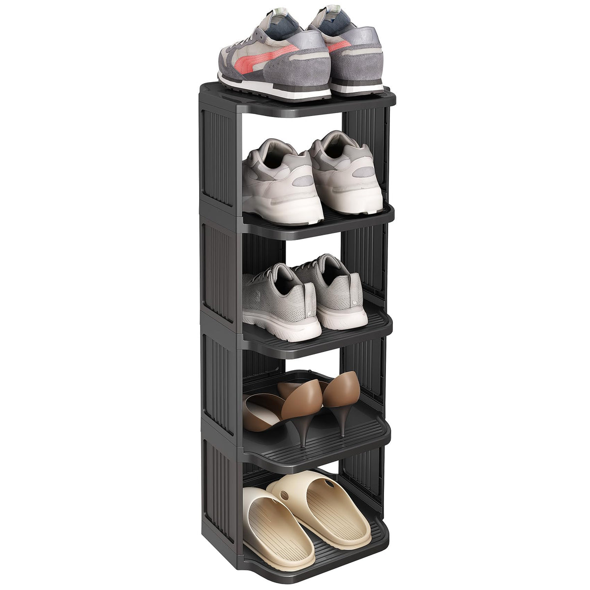 Kitstorack front-door shoe rack shows compact, space-saving design.