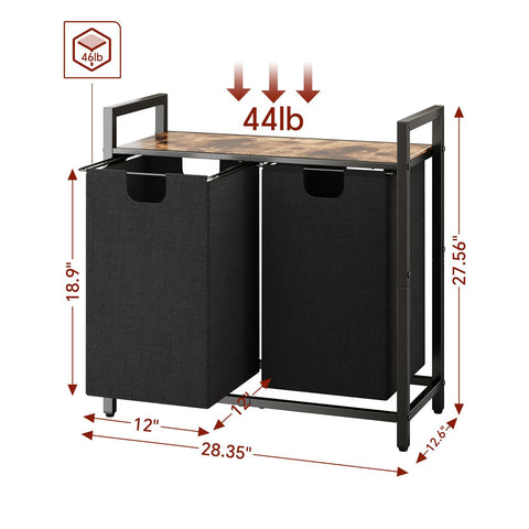 Kitstorack pull-out bags enable easy laundry sorting and access.