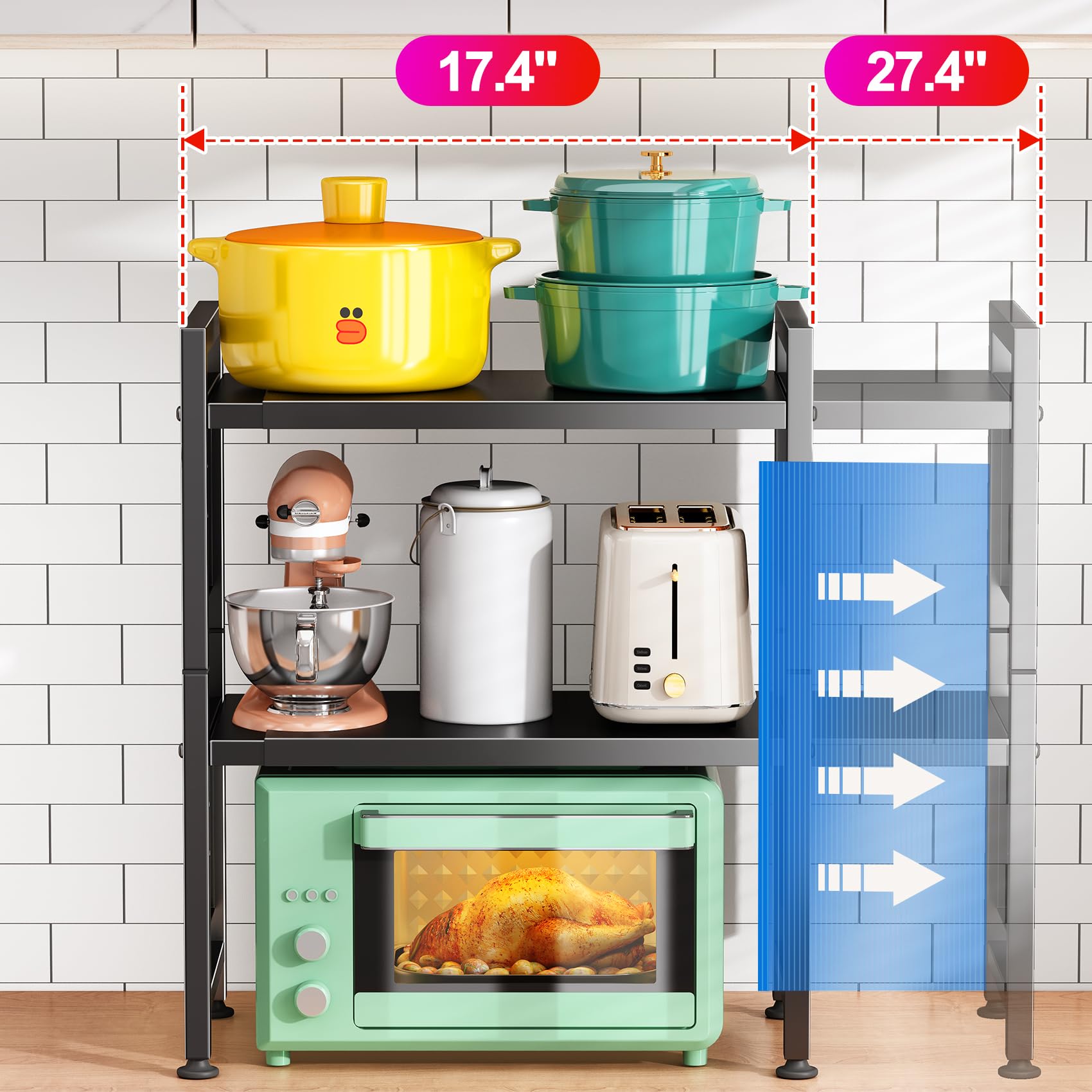 Kitstorack heavy-duty frame supports up to 180 lbs for stability