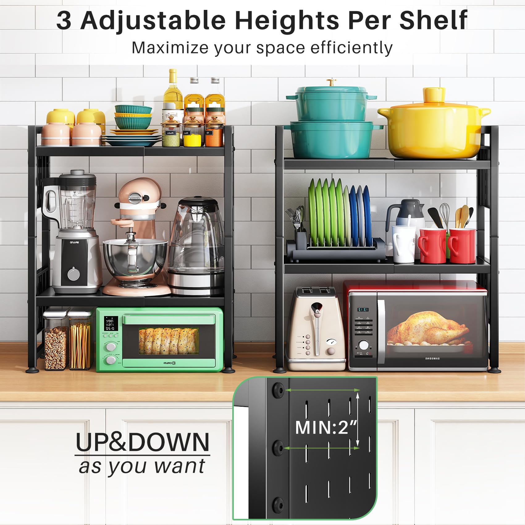 Kitstorack durable carbon steel shelves resist rust and heat