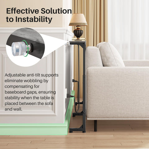 Kitstorack narrow-console design fits tight spaces like entryways.