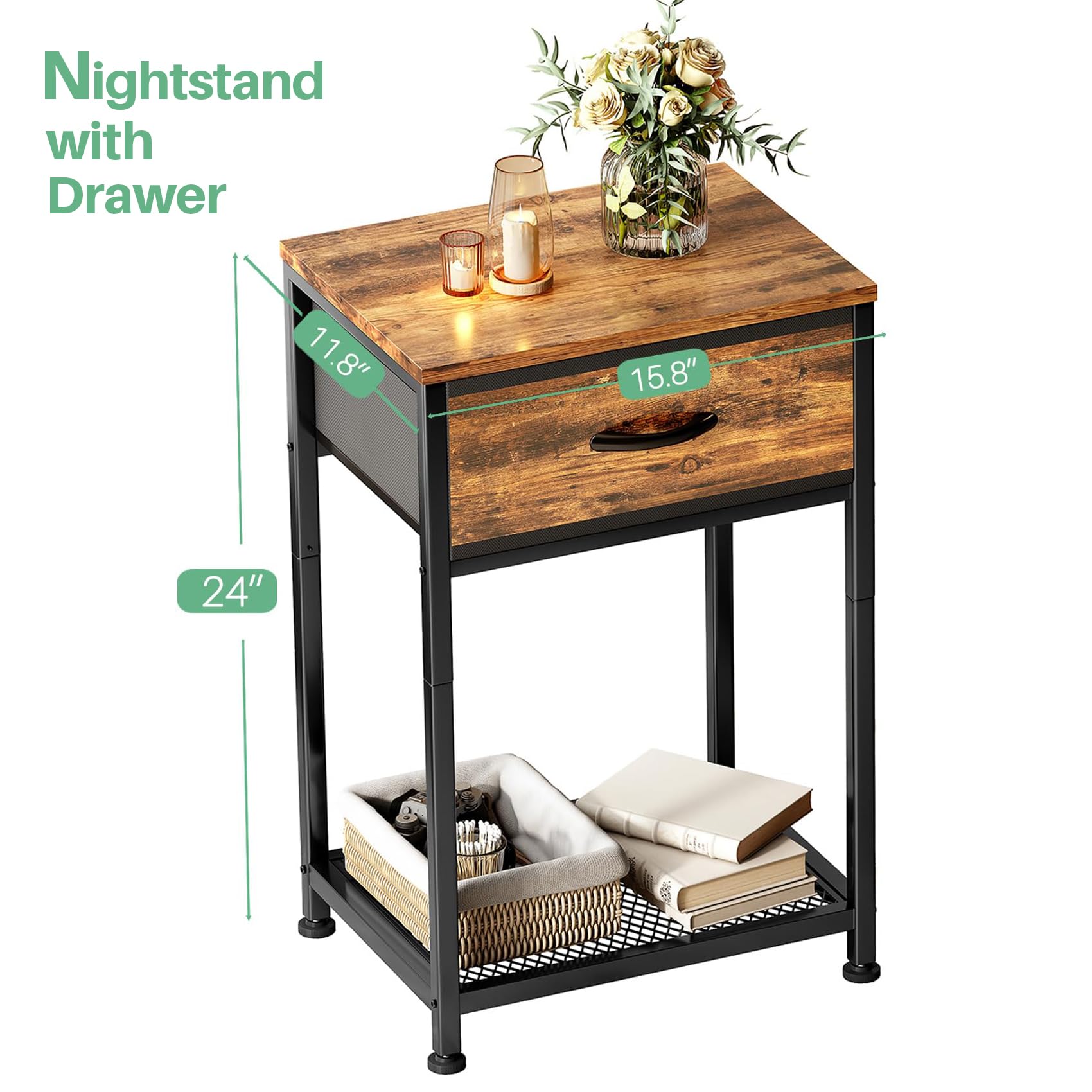 Kitstorack nightstands assembly included for quick setup.