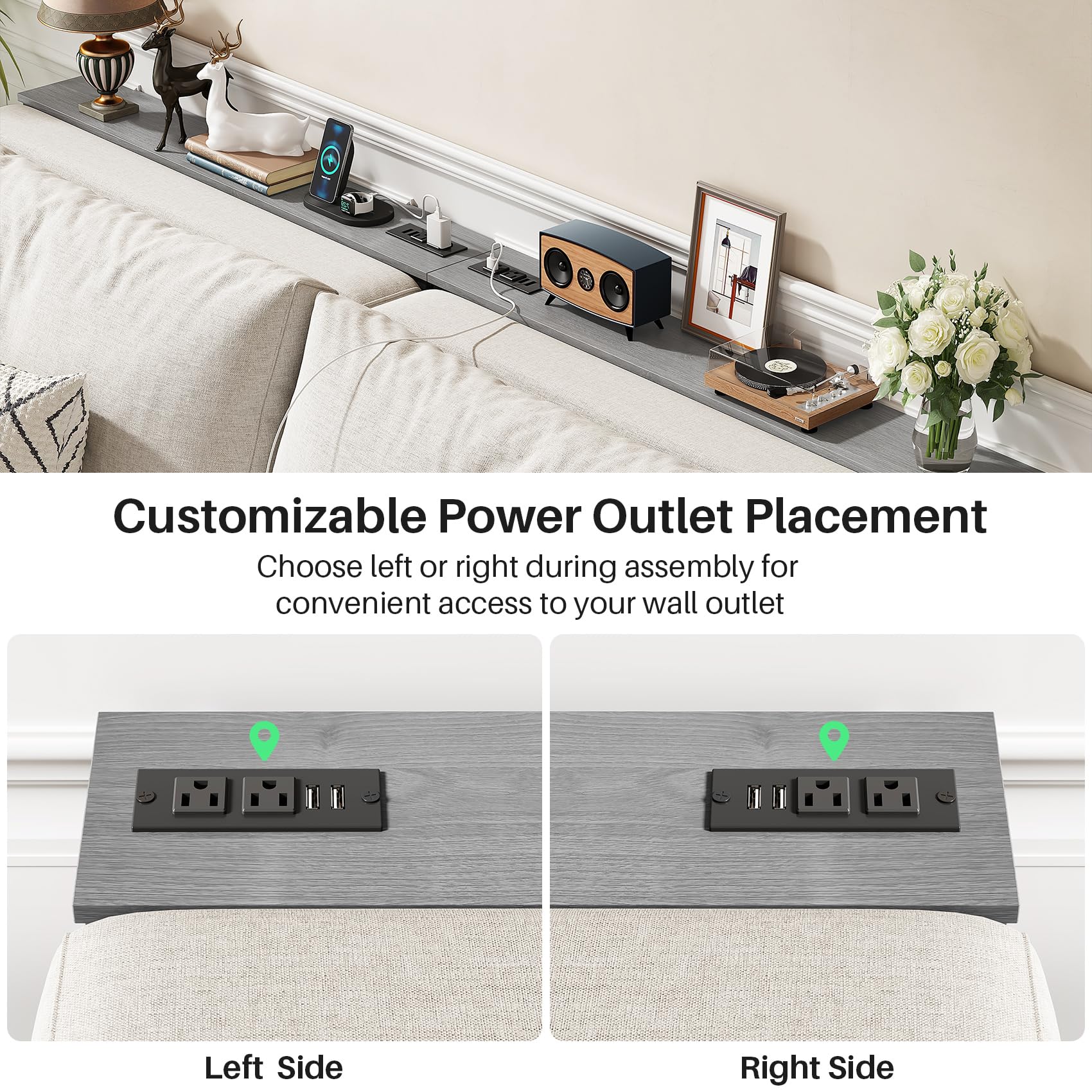 Kitstorack quick-install panel supports left or right outlet placement.