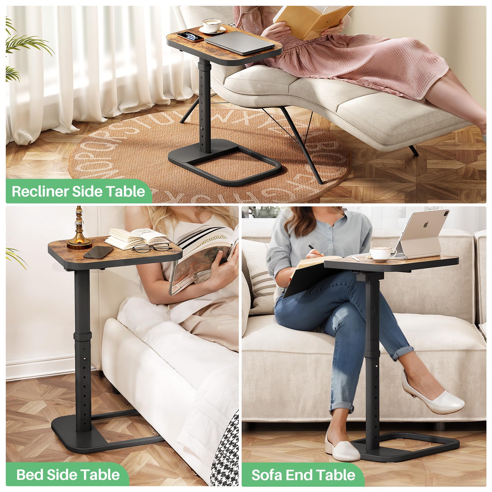Kitstorack TV Tray Table compact-stability-base keeps tabletop steady on uneven surfaces.