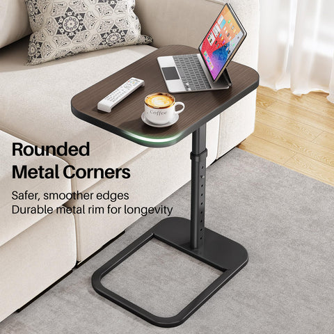 Kitstorack TV Tray Table fits neatly on the couch edge for easy reach.