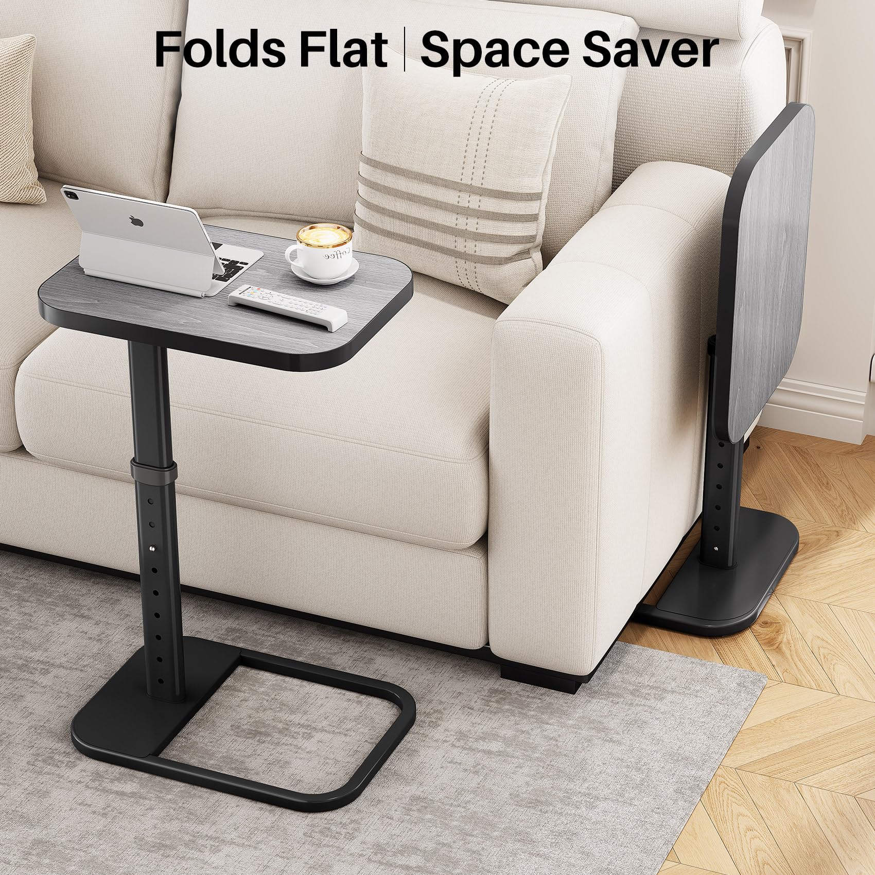 Kitstorack TV Tray Table dining on couch with comfortable reach