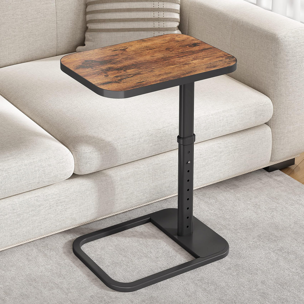 Kitstorack TV Tray Table edge-of-sofa keeps snacks within easy reach.