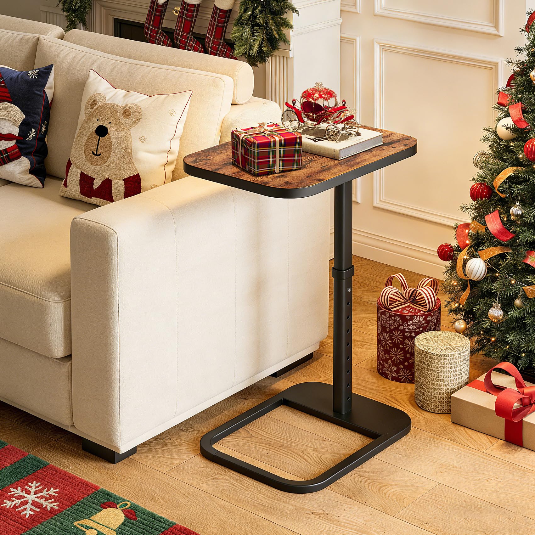 Kitstorack TV Tray Table flip-top-mechanism folds when not in use.