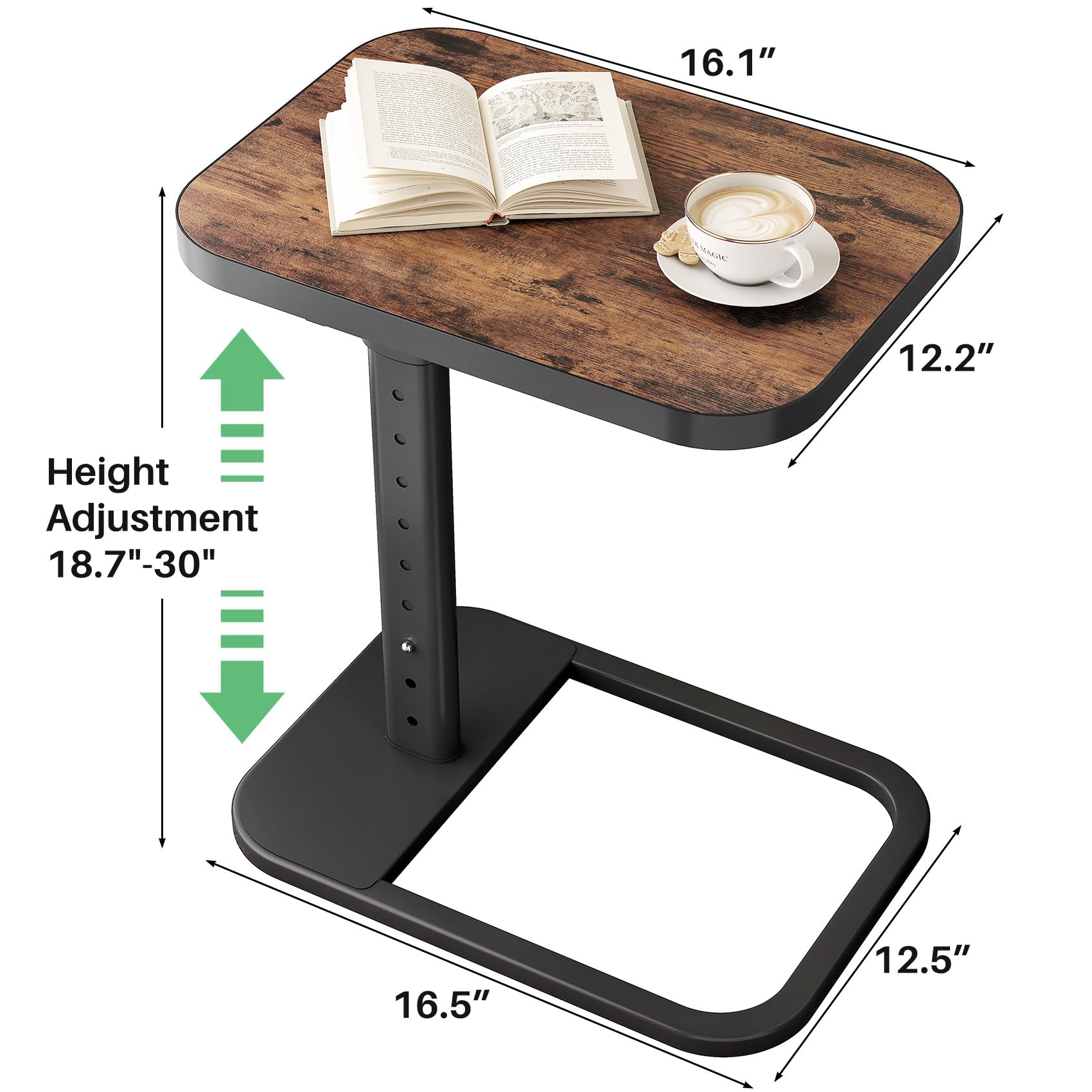 Kitstorack TV Tray Table height-adjustment allows personalized comfort for meals or work.