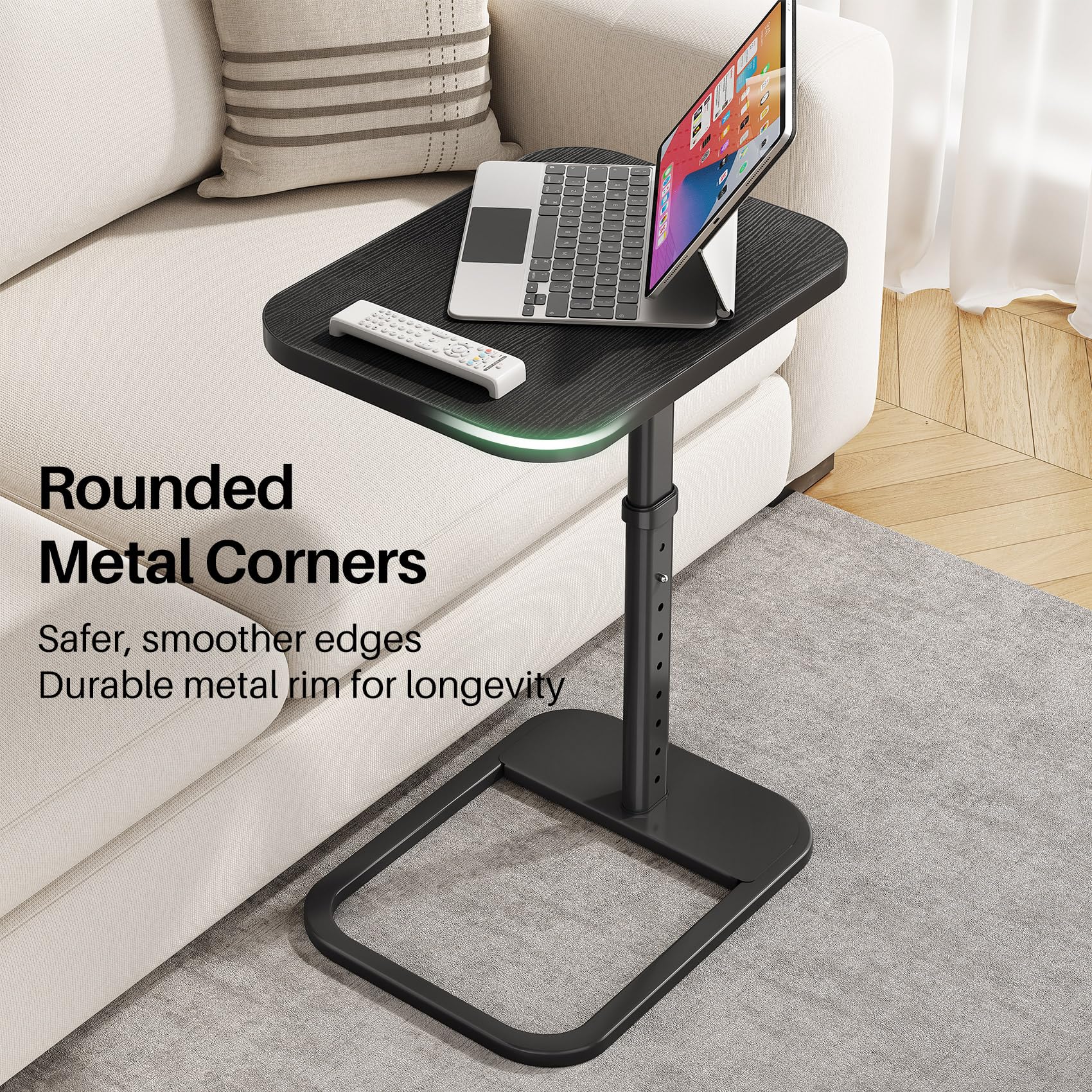 Kitstorack TV Tray Table with rounded edges for safe, stylish use.