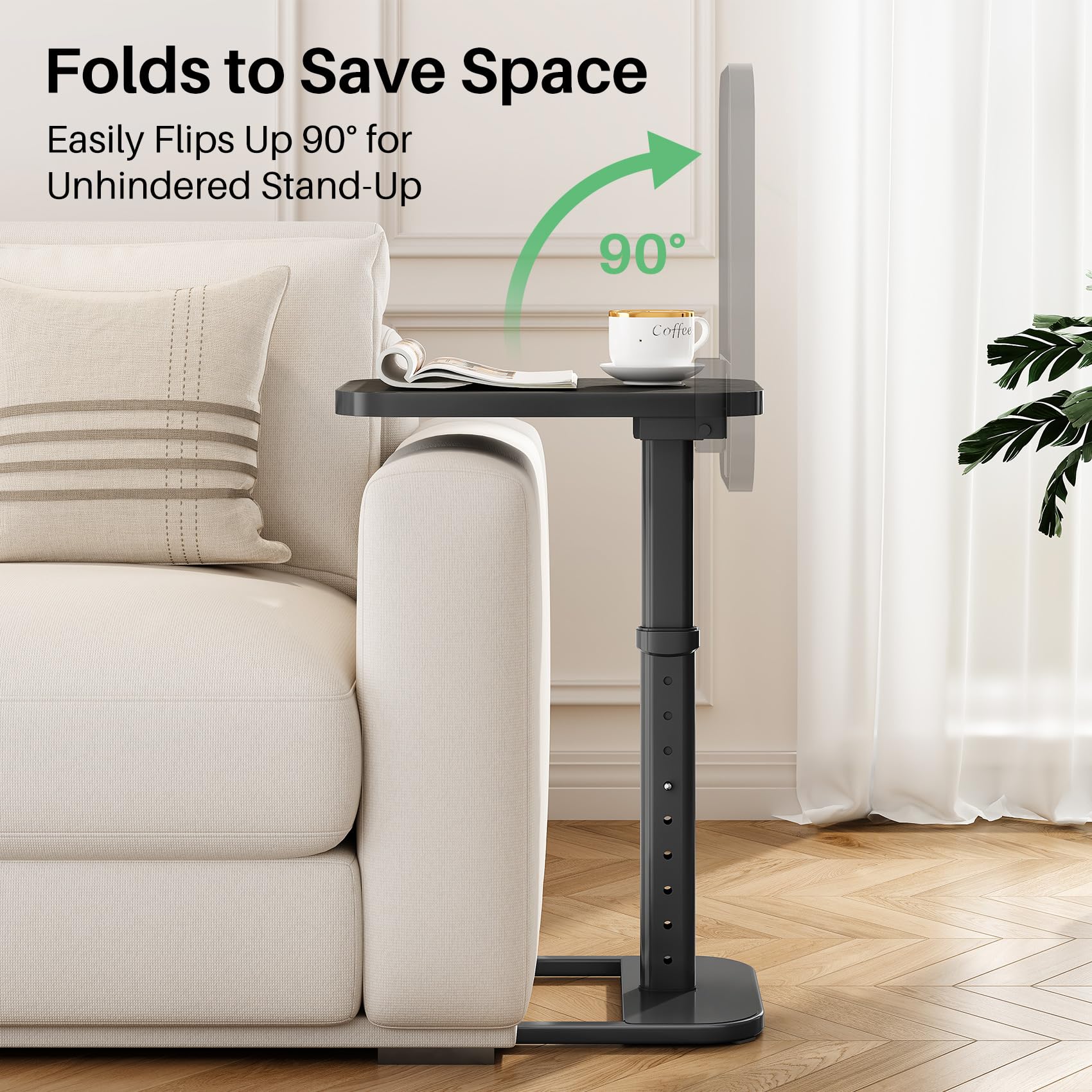 Kitstorack TV Tray Table space-saving design fits small living rooms.