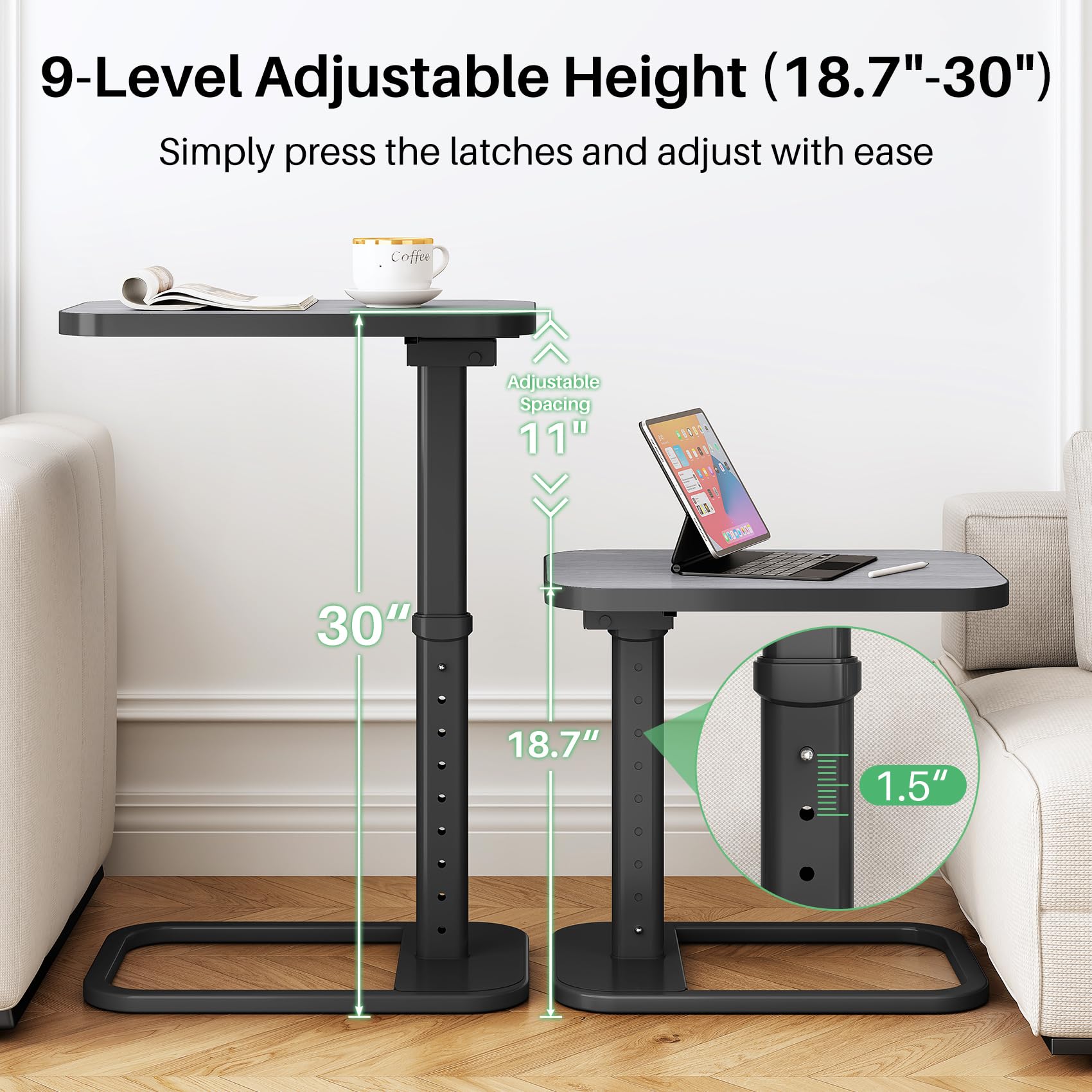 Kitstorack TV Tray Table sturdy metal base for stable daily use