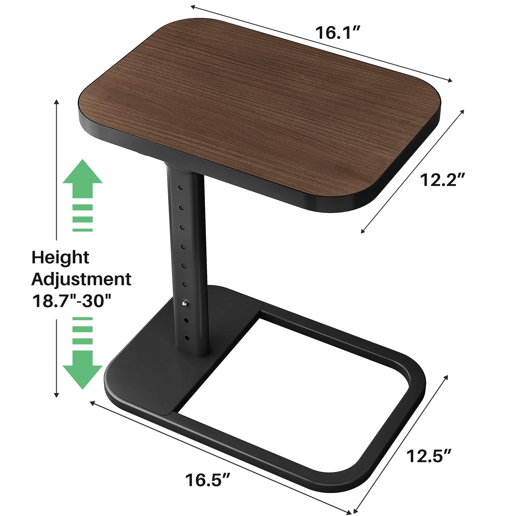 Kitstorack TV Tray Table has a wide base for stable placement.
