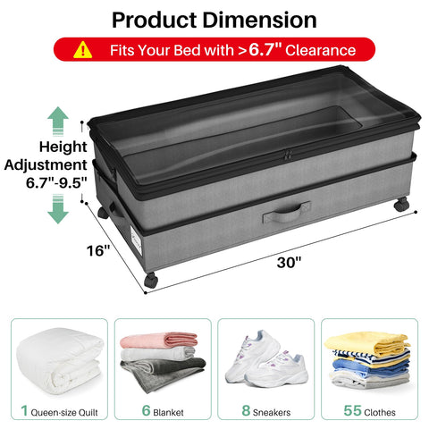Kitstorack under-bed shoe storage keeps footwear organized and accessible