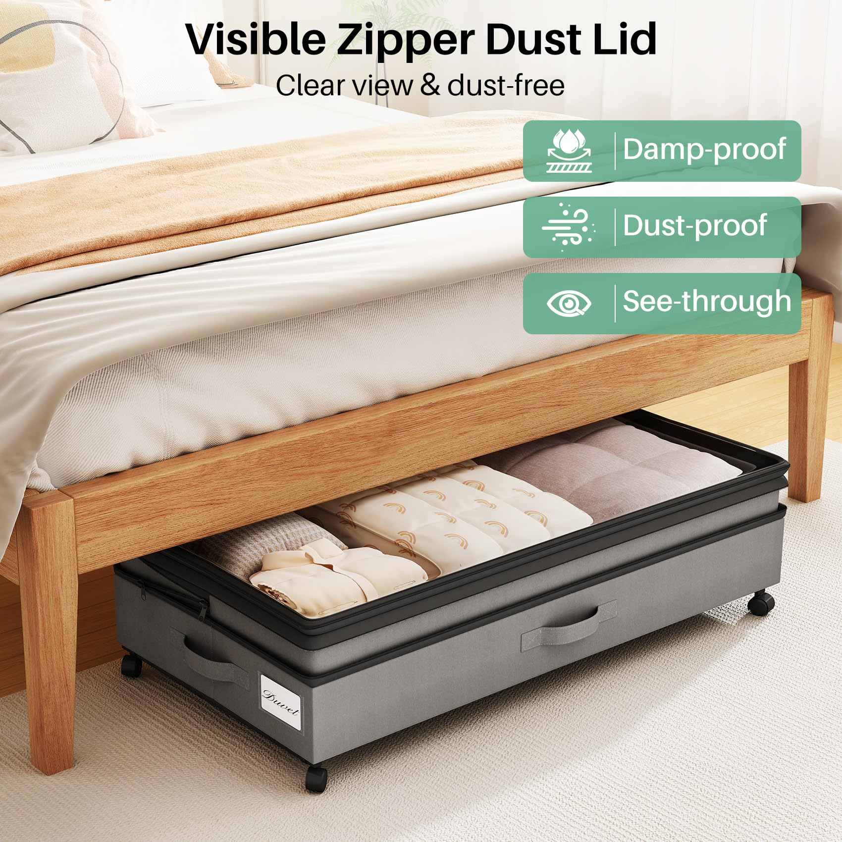 Kitstorack under bed storage in dorm room maximizing compact space.