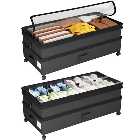 Kitstorack under-bed storage with wheels for easy access and space optimization.