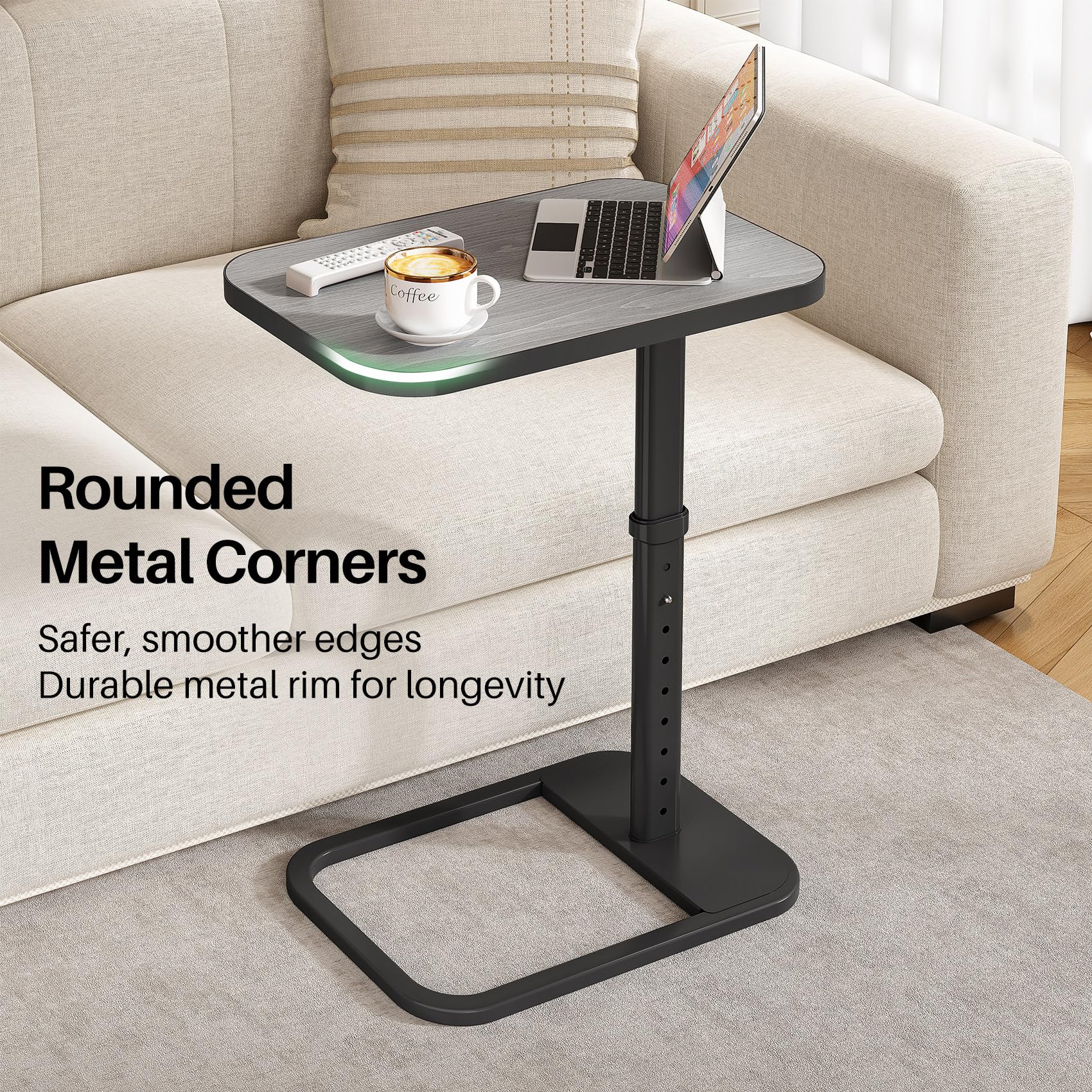 Kitstorack tray serves as TV dinner, laptop desk, or snack table.