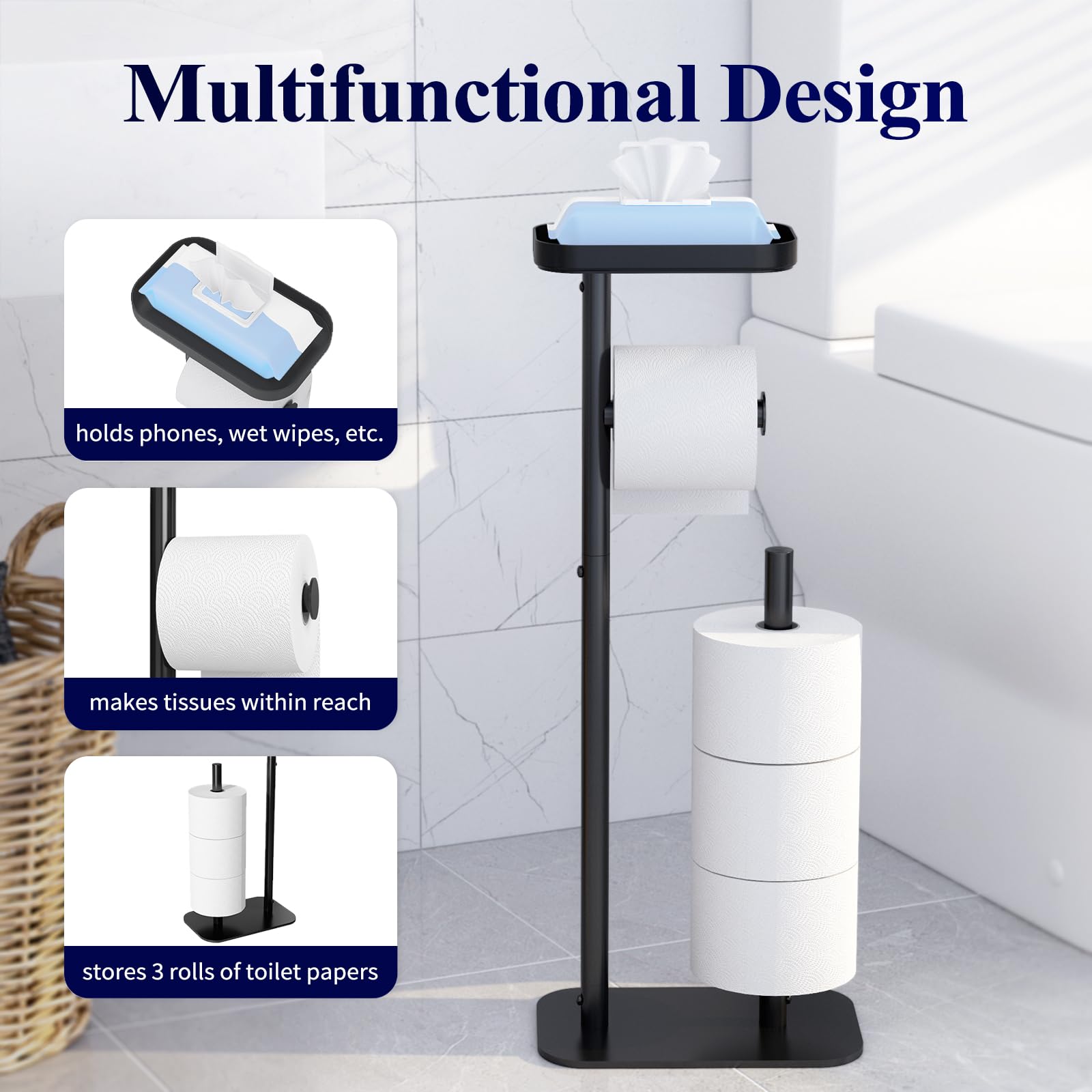 Kitsure bathroom organizer with shelf helps keep essentials within reach.