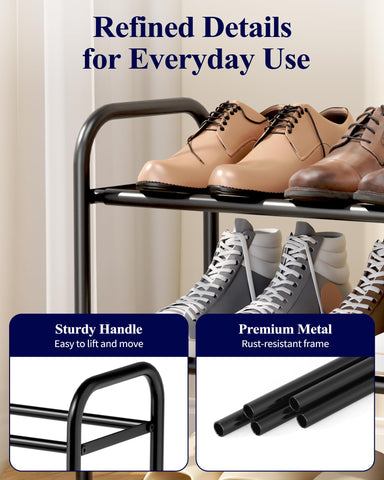 Kitsure extendable shoe rack metal frame highlighting sturdy construction