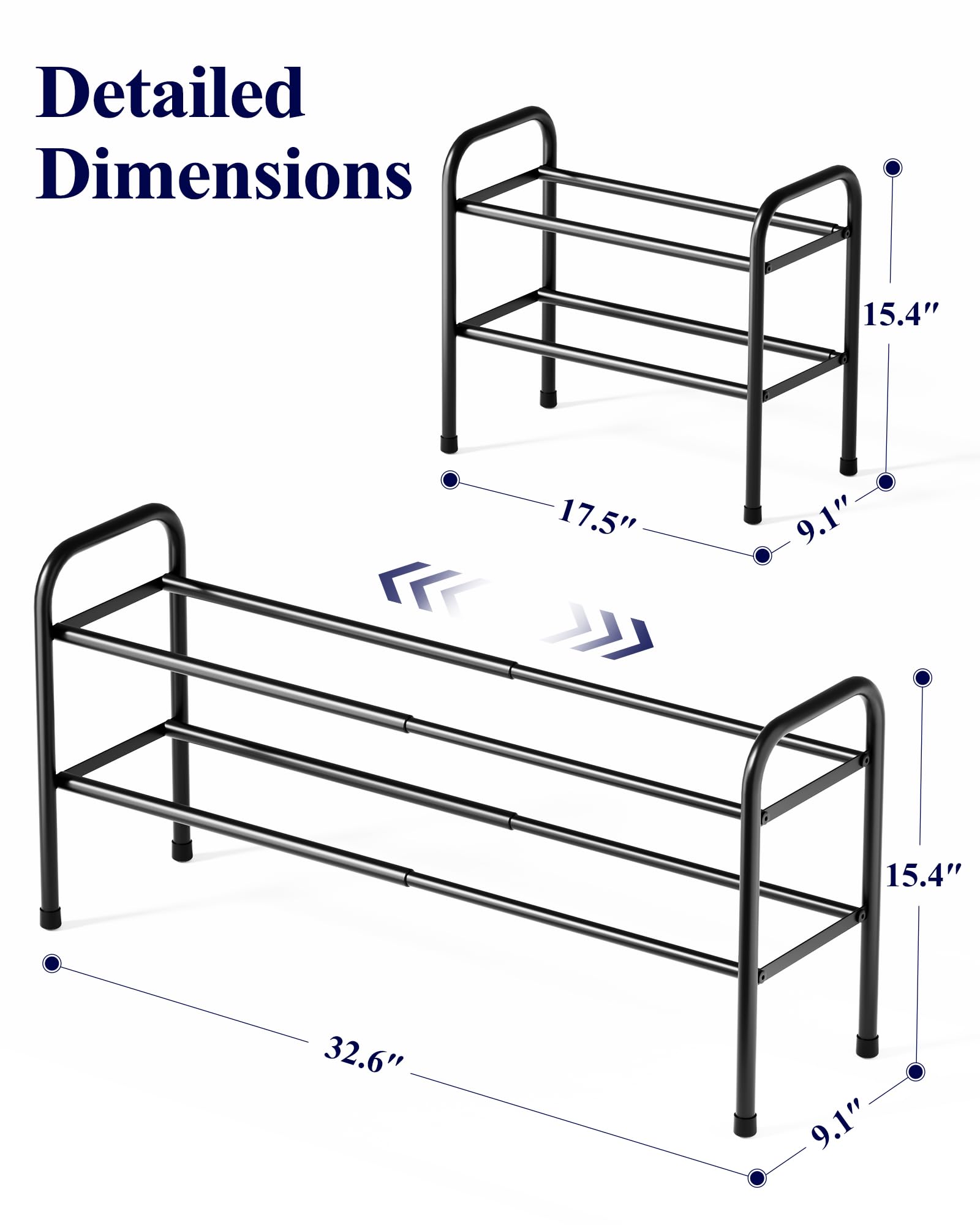 Kitsure extendable shoe rack rust-resistant coating for durability