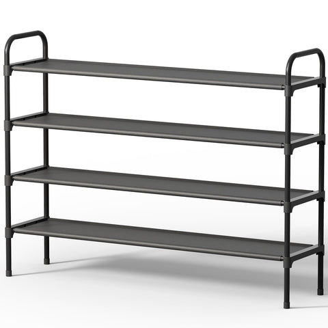 Kitsure extra-long 4-tier shoe rack for front door keeps entryway organized and accessible.
