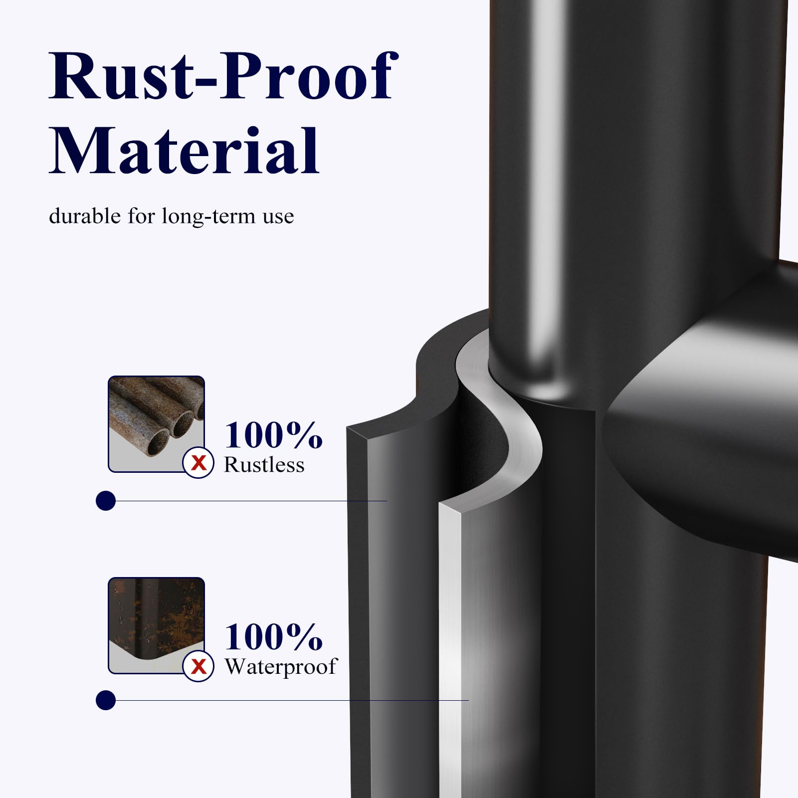 Kitsure black metal toilet paper stand combines rustproof durability and easy cleaning.