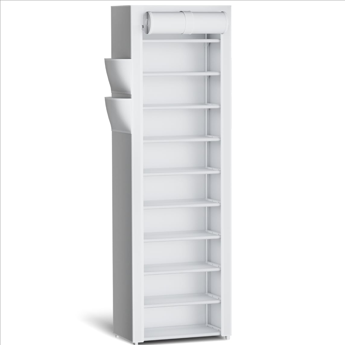 Kitsure 10-tier shoe rack front view shows organized footwear storage