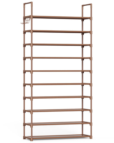 Kitsure 10-tier shoe rack front view showing spacious, organized entryway storage.