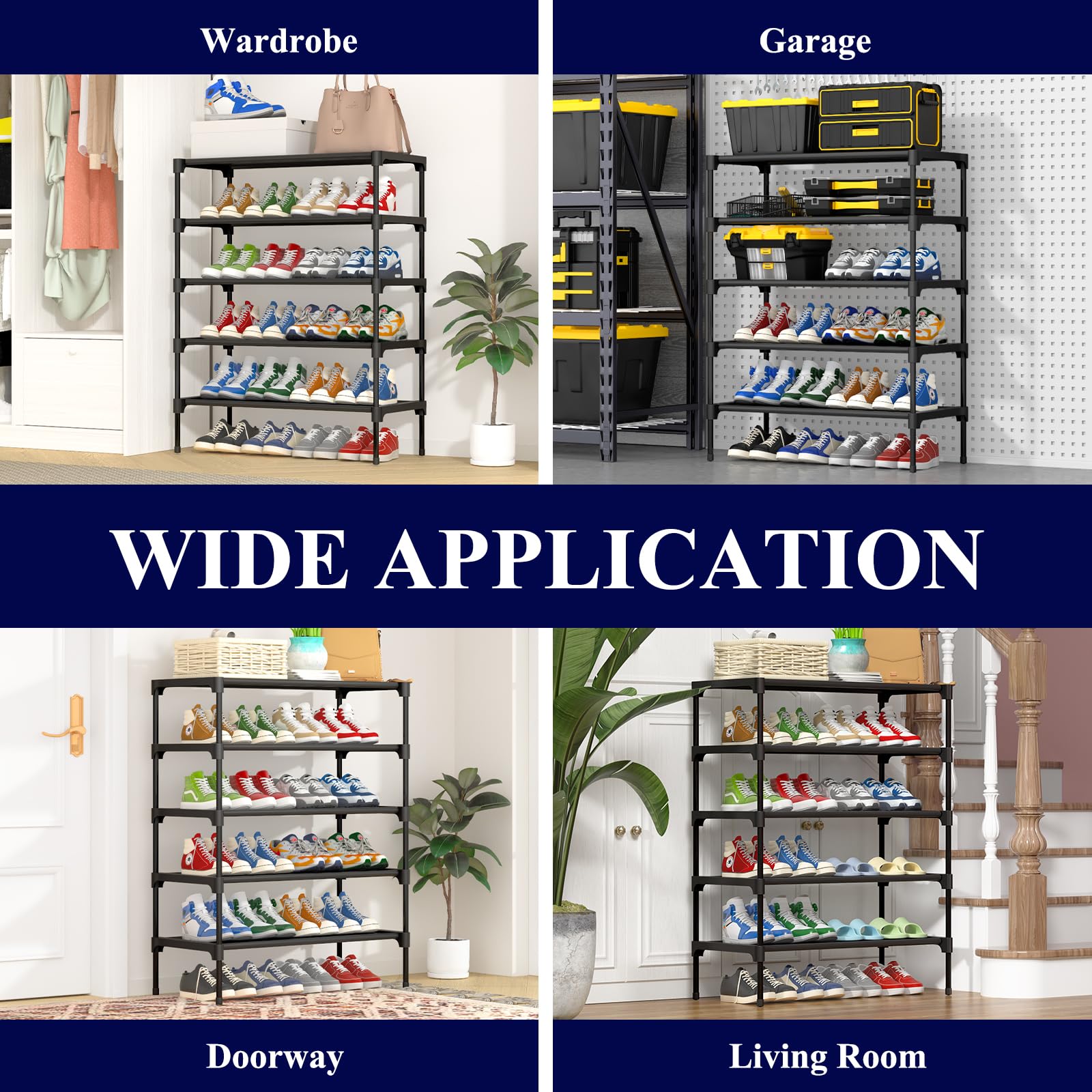 Kitsure 27-5-wide black rack blends with modern home decor.