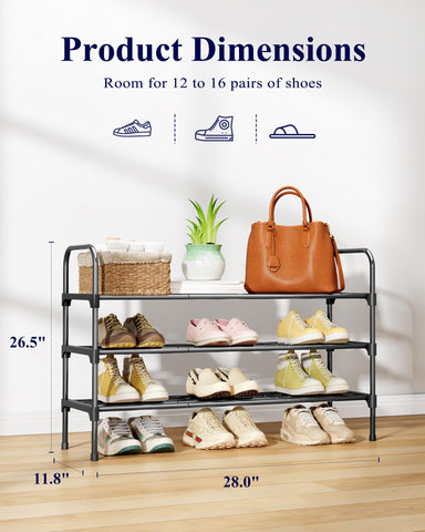 Kitsure 3-Tier Shoe Rack handle close-up for easy transport.
