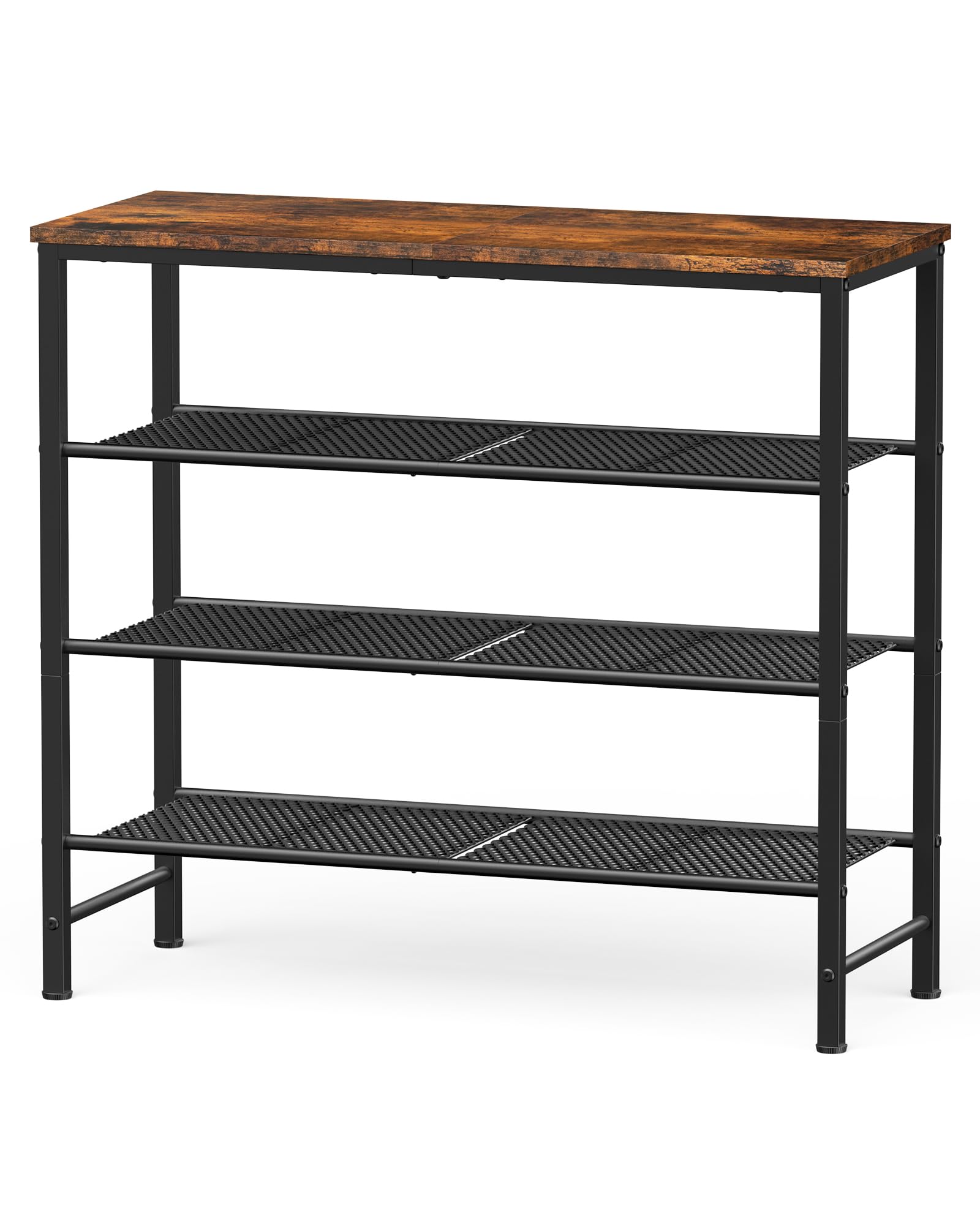 Kitsure 4-tier shoe rack with wood top offers sturdy storage and entryway organization.