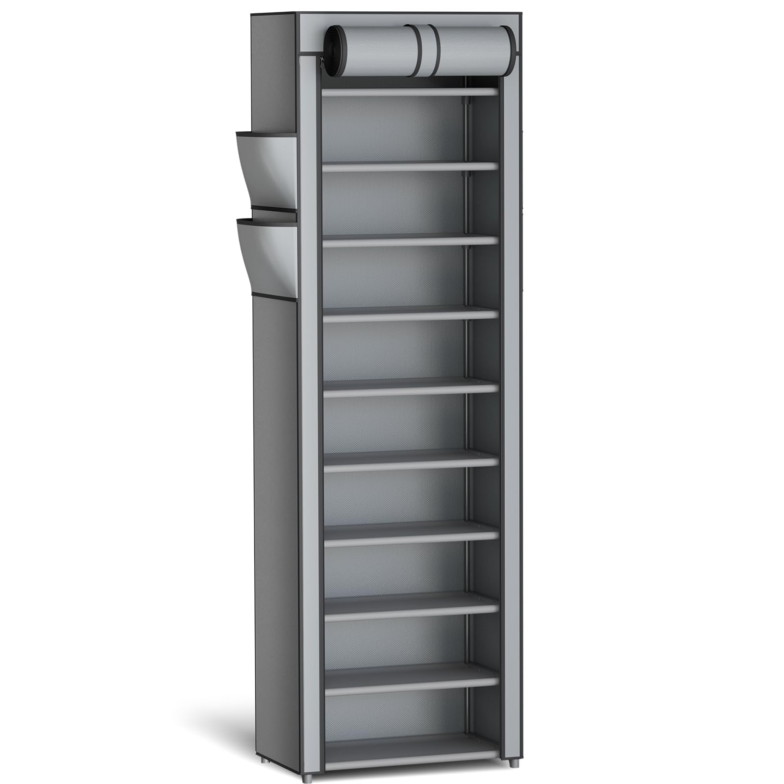 Kitsure 10-tier shoe rack assembly view showing organized closet space.