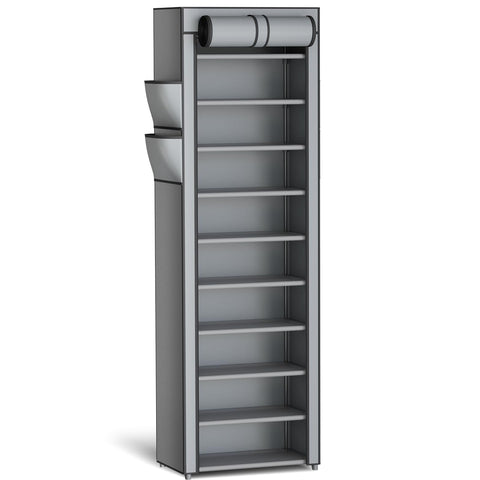 Kitsure 10-tier shoe rack assembly view showing organized closet space.