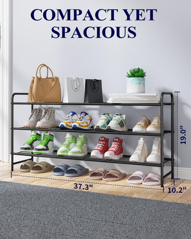 Kitsure shoe rack with detachable stackable design for compact spaces.