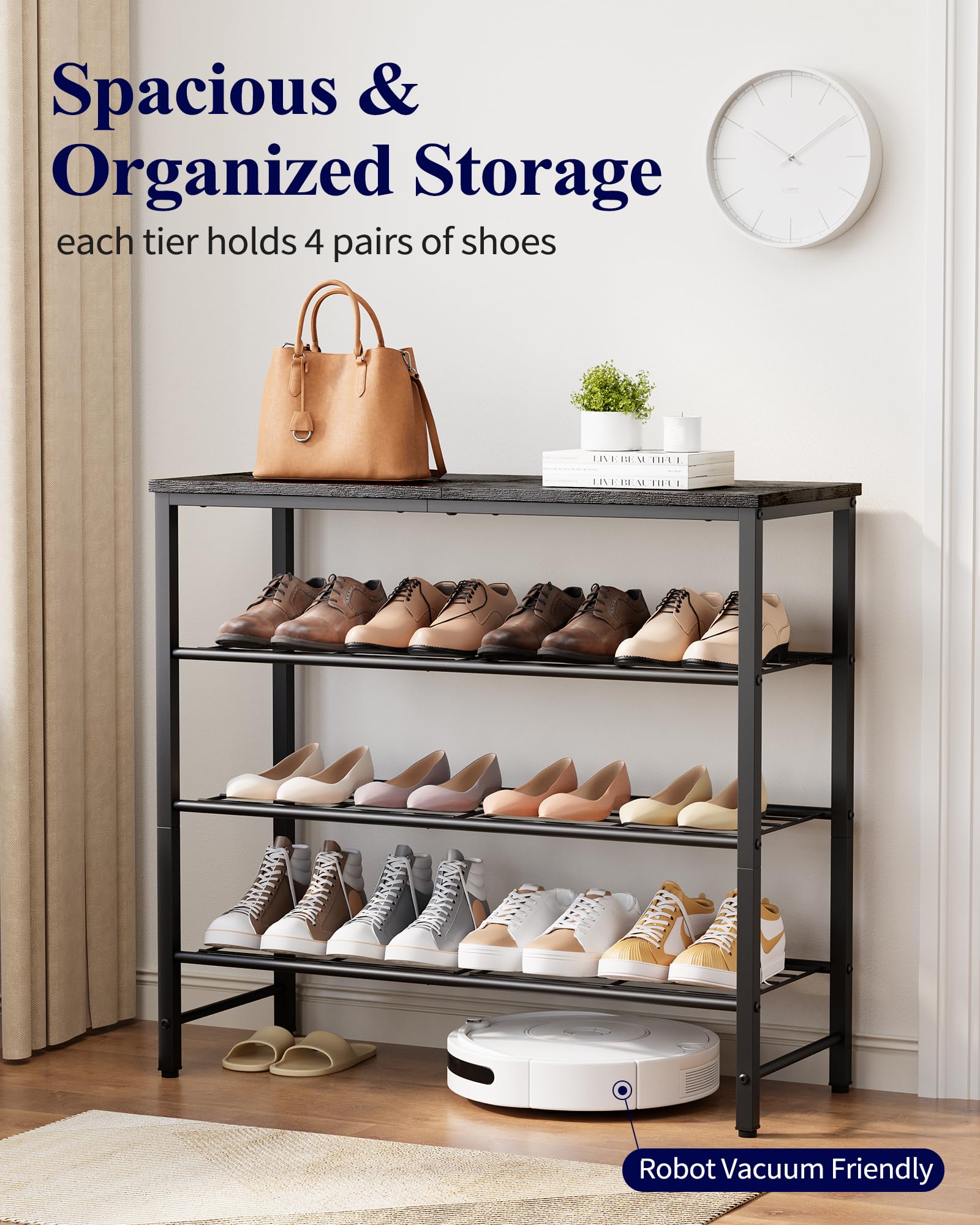 Kitsure shoe rack leveling feet ensure stable placement