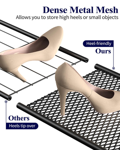 Kitsure shoe rack wood-panel storage adds convenient space for small items and decor.