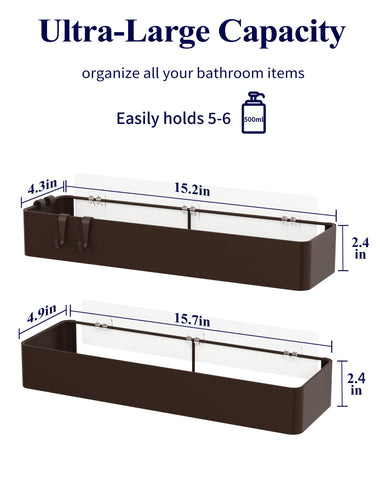 Kitsure shower caddy adhesive installation on wall without drilling for easy removal.