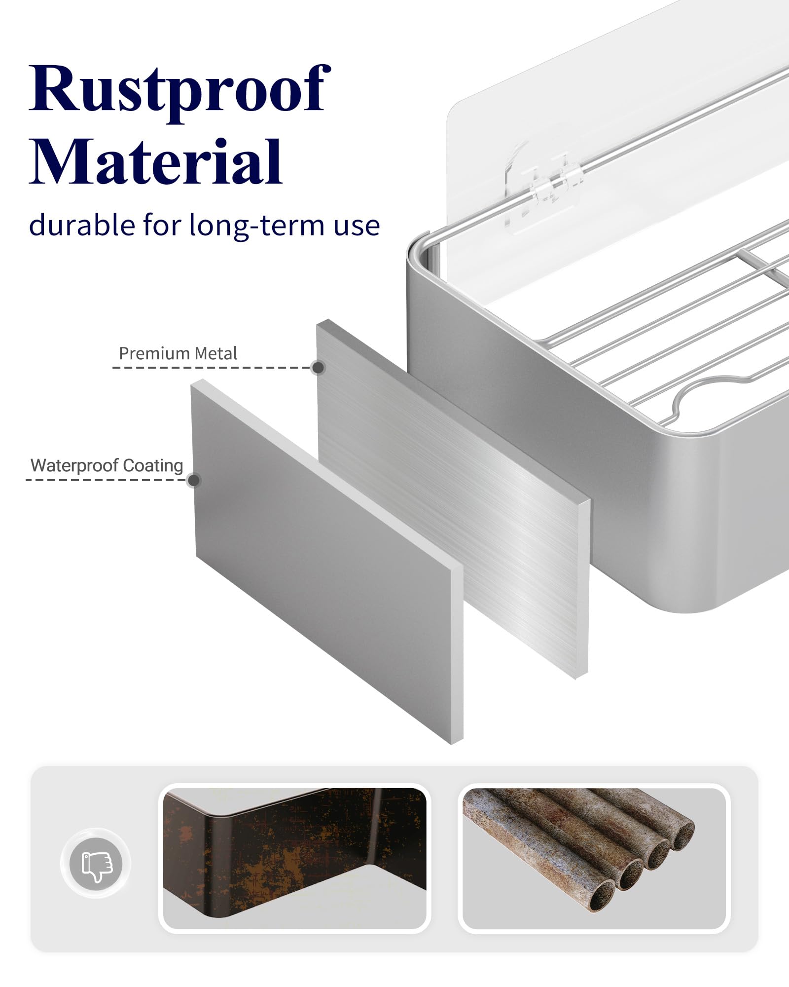 Kitsure shower caddy extra-large capacity holds bottles neatly.