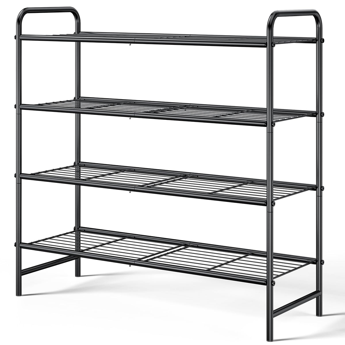Kitsure stainless steel 4-tier shoe rack at the front door for an organized entryway