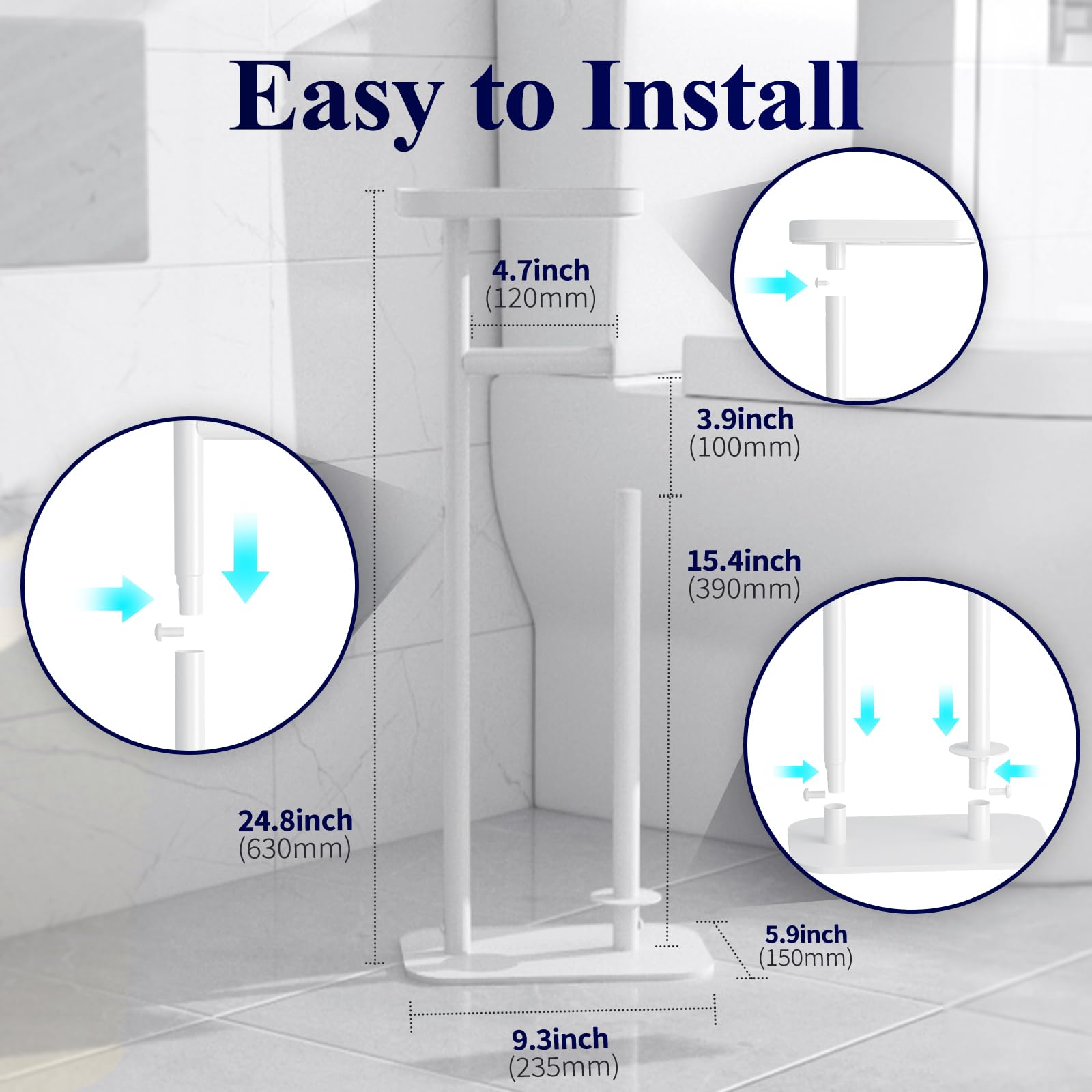 Kitsure toilet paper holder 4-roll capacity keeps backups handy.
