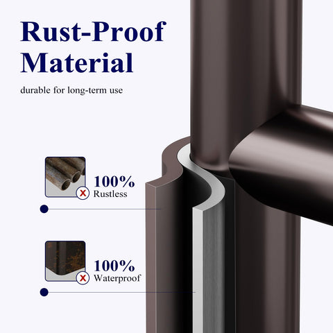 Kitsure brown finish complements bathroom decor and resists tarnish