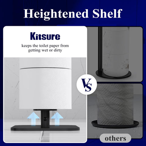 Kitsure stand includes a shelf for a phone or small items.