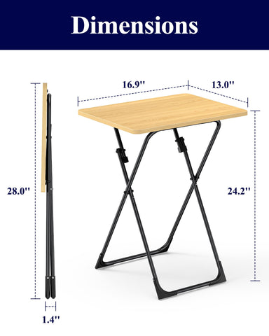 Kitsure TV Tray folded for under-bed storage, showcasing space-saving design.