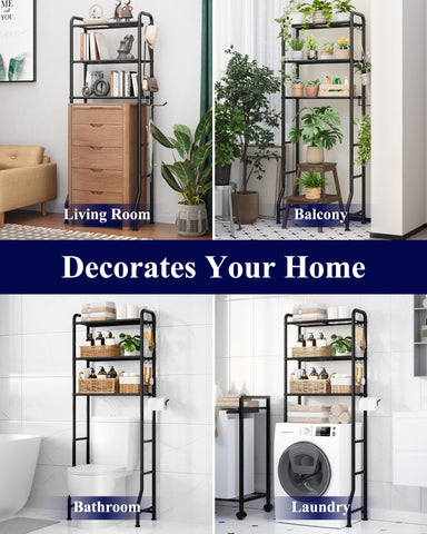 Kitsure versatile over-toilet shelf used in bathroom and laundry.