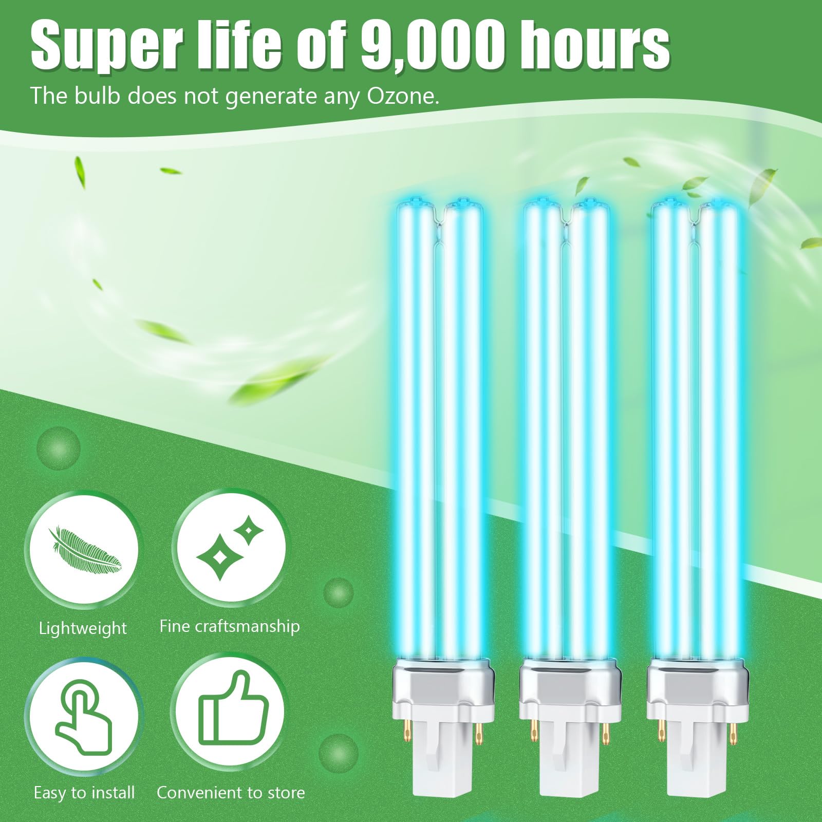 Kittmip UV-C bulb ozone-free for safer operation.
