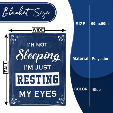 Kituzol im-not-sleeping-phrase blanket prints a polite nap reminder.