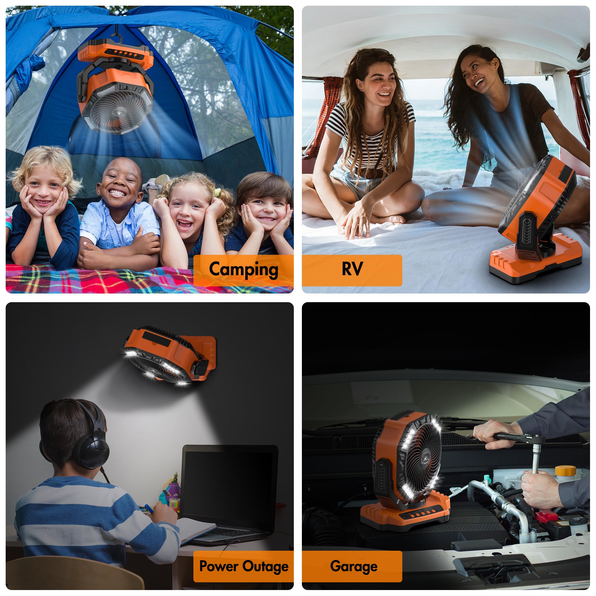 KITWLEMEN portable fan designed for camping and indoor use