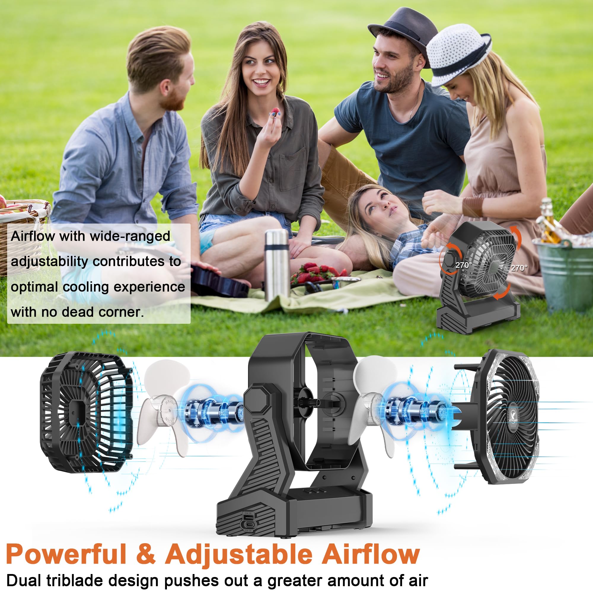 KITWLEMEN LED light assembly with multiple brightness levels ideal for campsites.