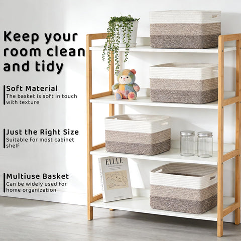KIUGCO 4-pack baskets folded flat for compact storage.